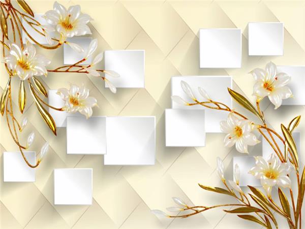 Çiçek Desen 3D Özel Tasarım Duvar Kağıdı 042